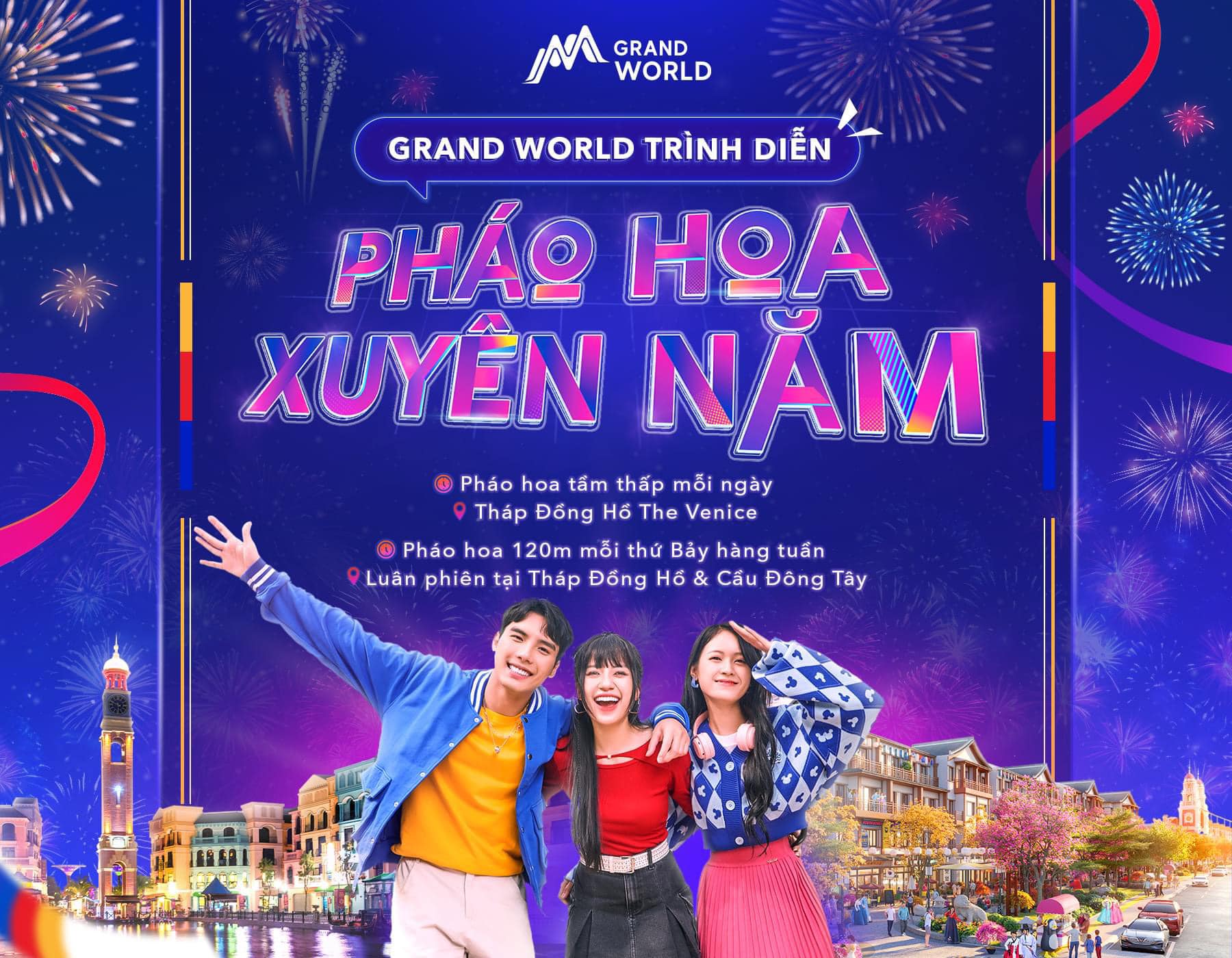 Cập nhật lịch bắn pháo hoa mới tại Grand World – Ocean City